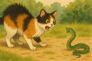 猫がきゅうりを蛇と勘違い?