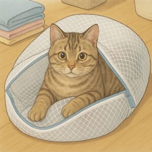 なんで猫ちゃんを洗濯ネットに入れるの?