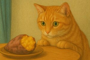 猫ちゃんは焼き芋好き♪