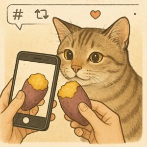 猫ちゃんと焼き芋でバズる?