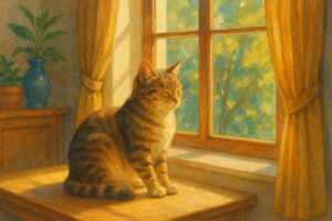 窓際の猫
