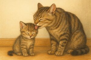 子猫が甘える
