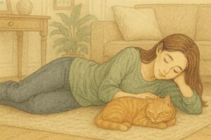 猫のくっつき寝は幸せの証