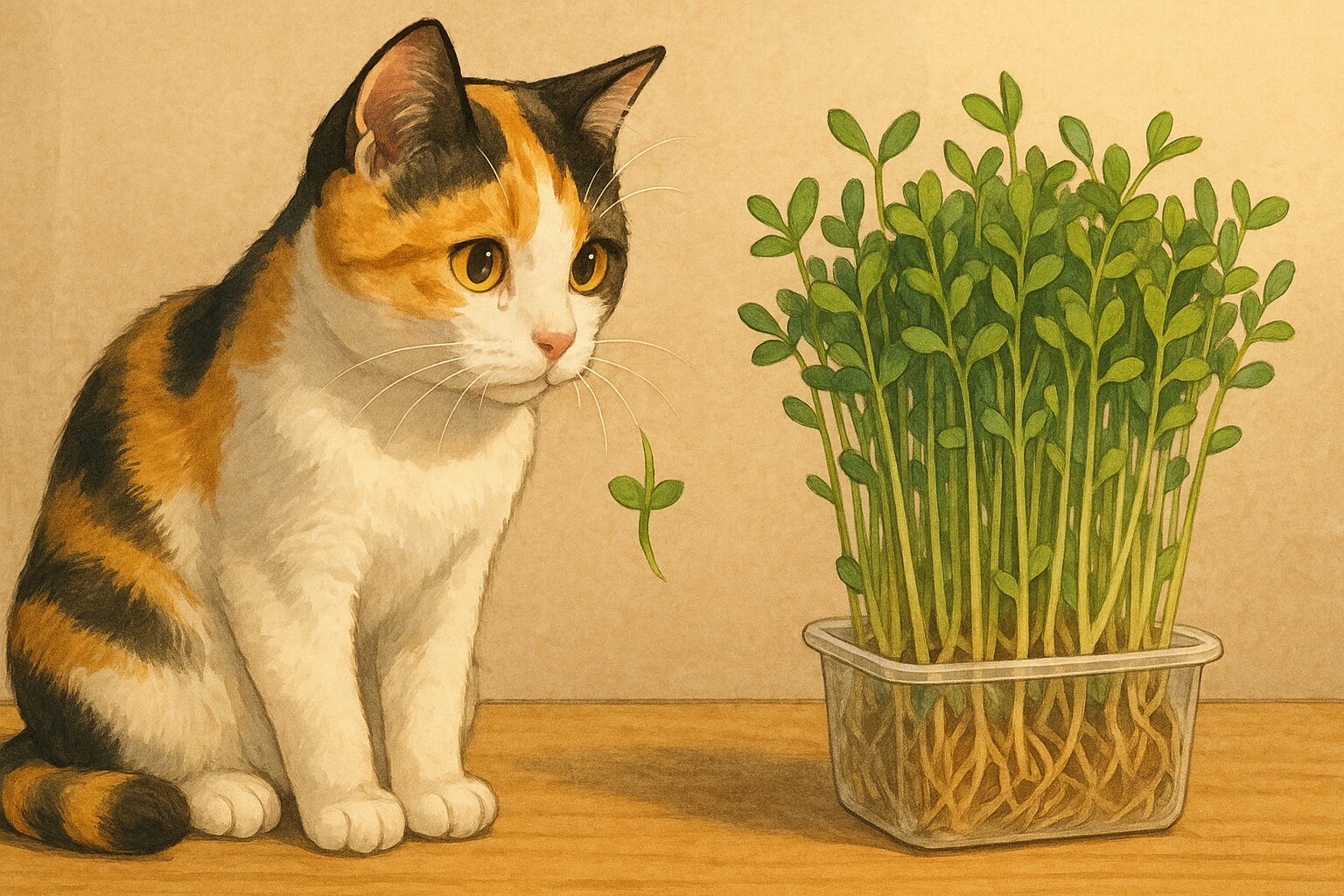 猫ちゃんに豆苗って大丈夫？