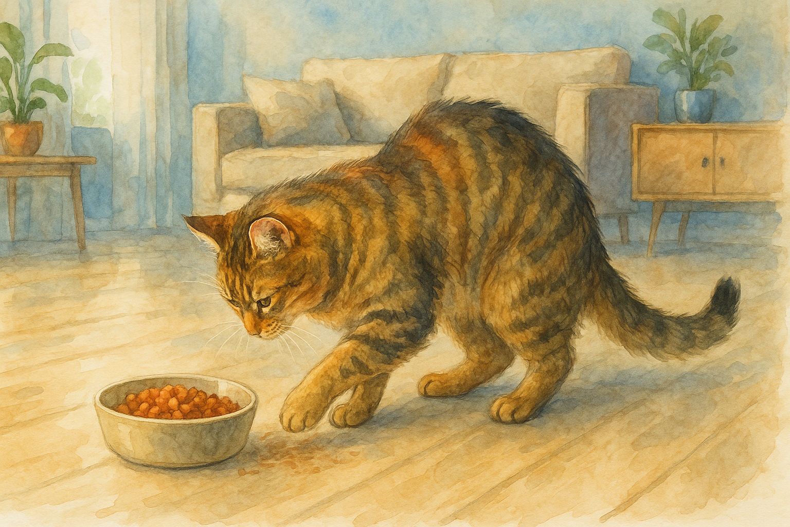 なぜ猫が餌の周りをひっかくのか？