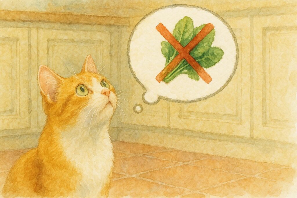 猫にほうれん草は与えない方が無難