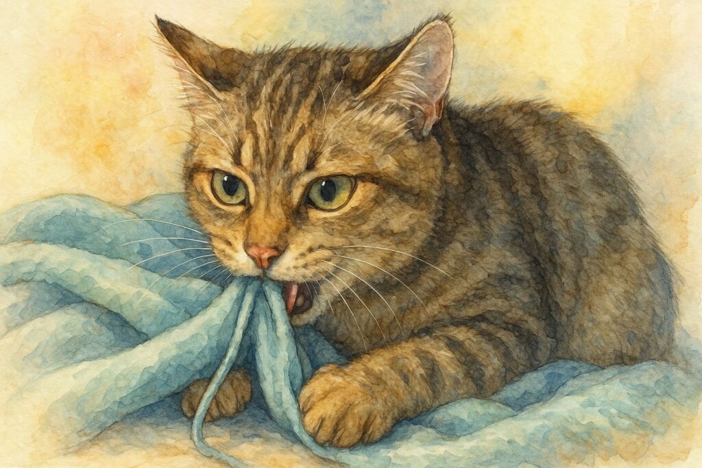 猫の「服を舐める・噛む」行動への対策法