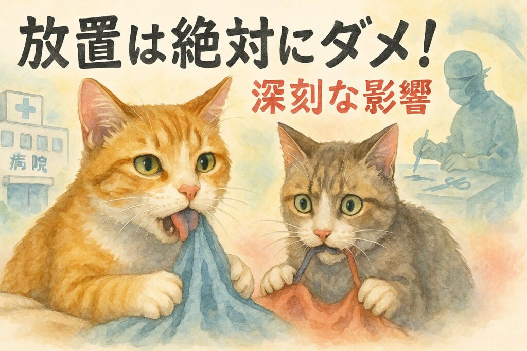 猫が服を舐める・噛む行動が引き起こす深刻な影響