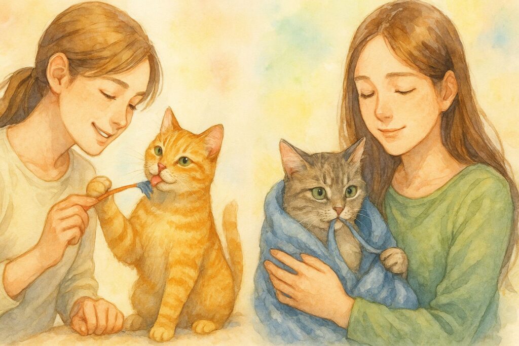 猫の「服を舐める・噛む」と闘う飼い主たちの体験談