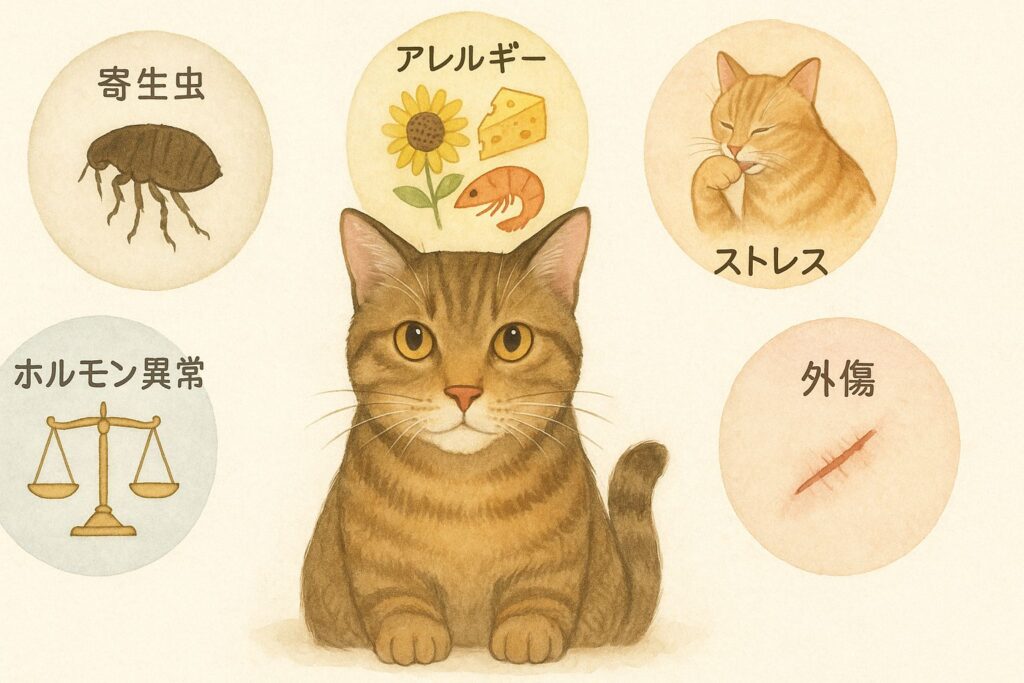 なぜ?猫の目の上がはげる?