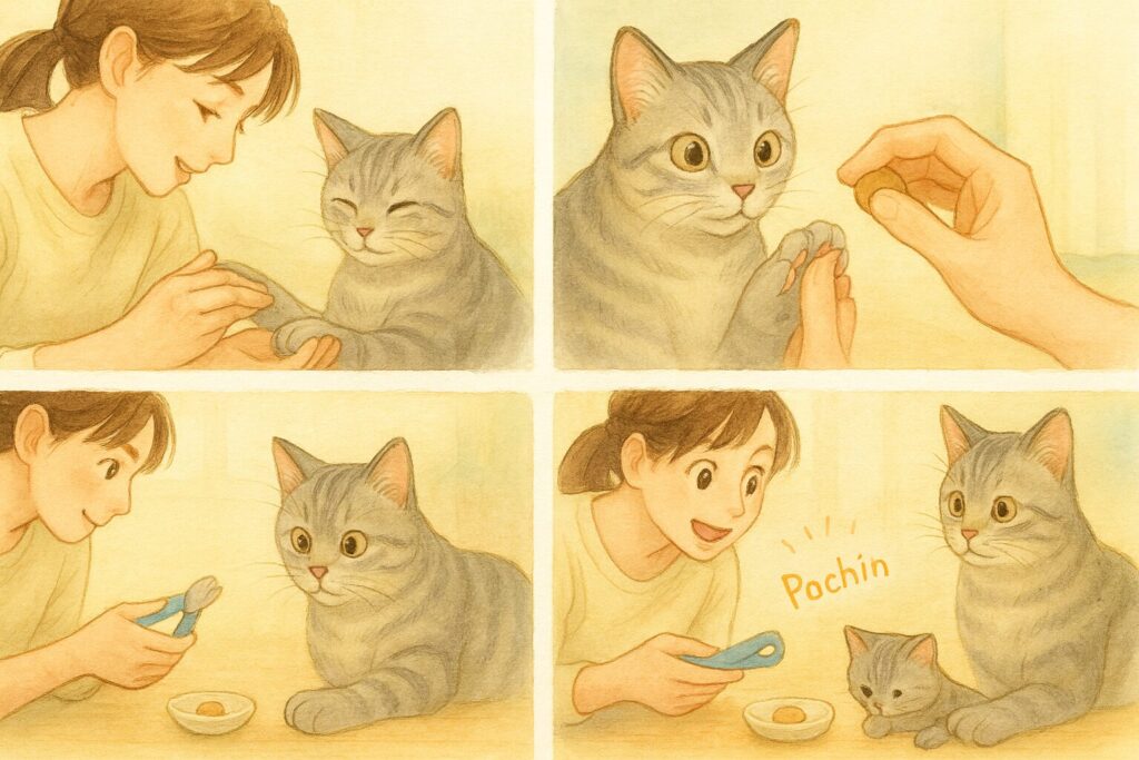 猫が嫌がる爪切りを克服!