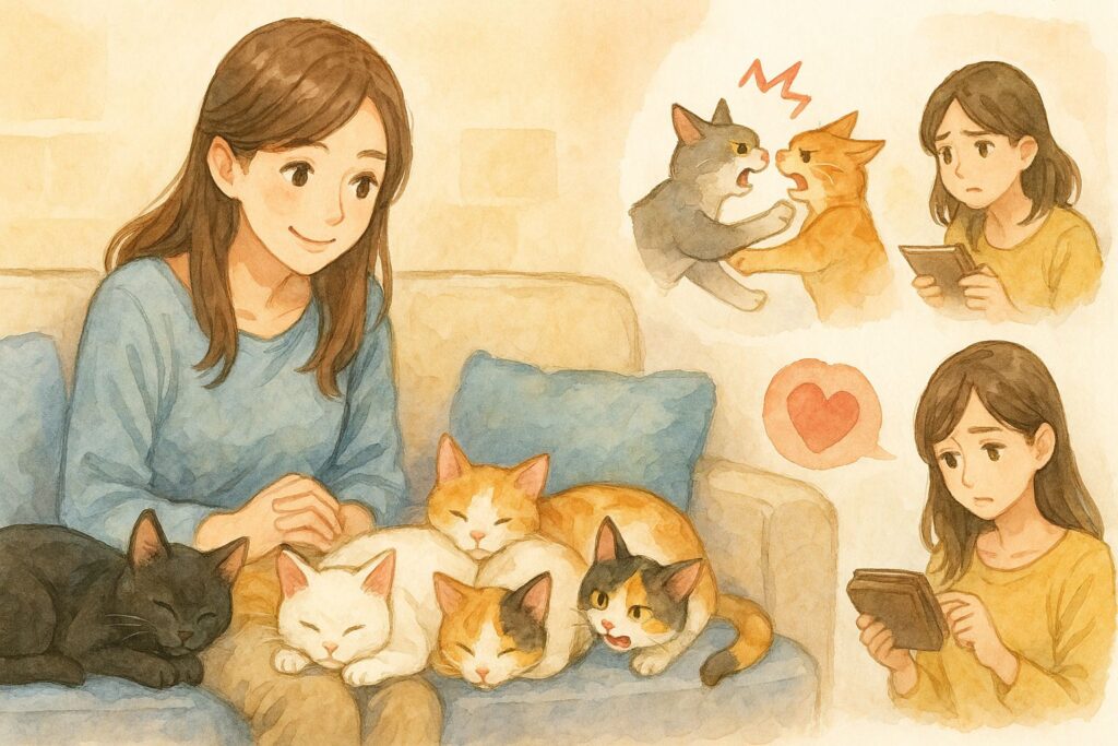 【猫の多頭飼い経験談】 幸せと苦労、リアルな声から学ぶ対策