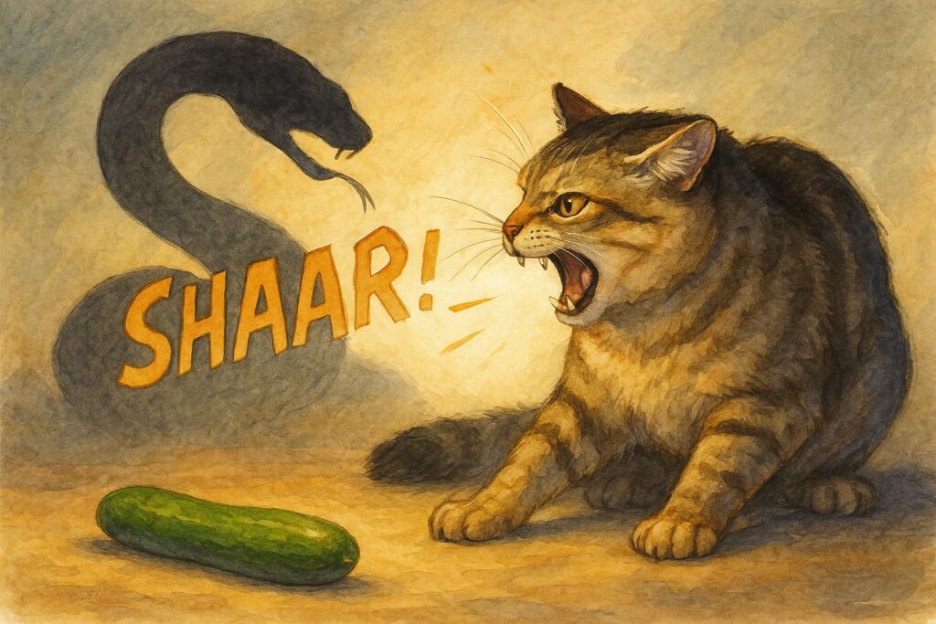 猫の威嚇はなぜ「シャー!」って言うの?蛇の真似っこ?