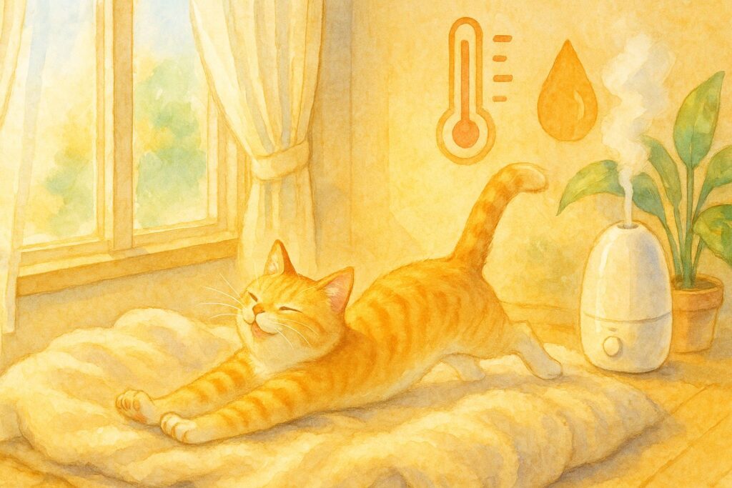 冬の室内、猫にとっての理想的な適温と湿度は?