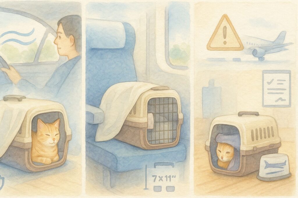 移動手段別「猫を旅行に連れていく」場合の注意点と対策