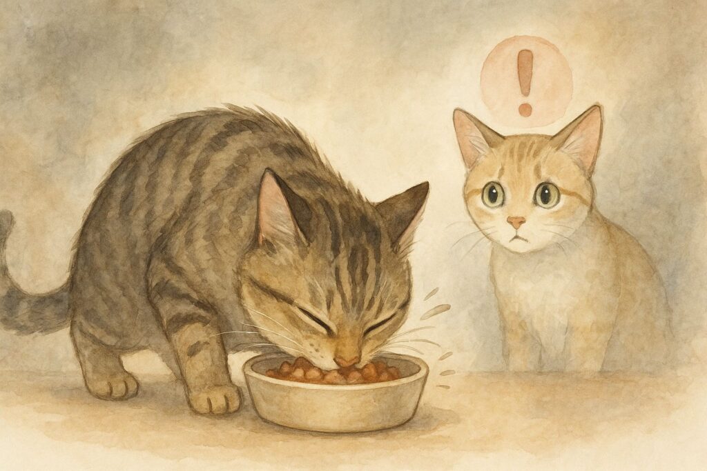 猫の「餌の横取り」が引き起こす深刻な健康リスク