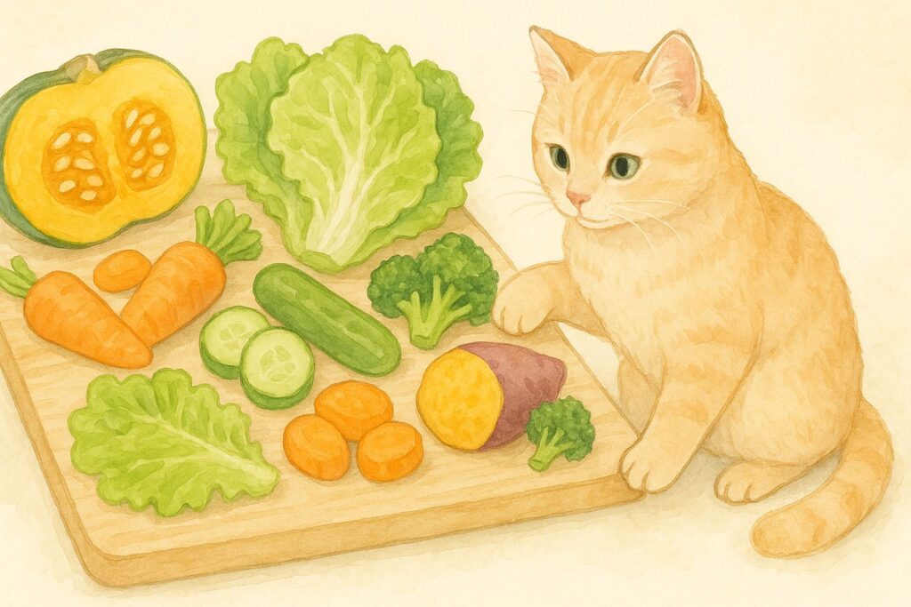 猫が食べられる、あげても大丈夫な野菜のまとめ