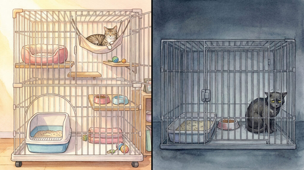 猫の留守番とケージ利用の限界点とは