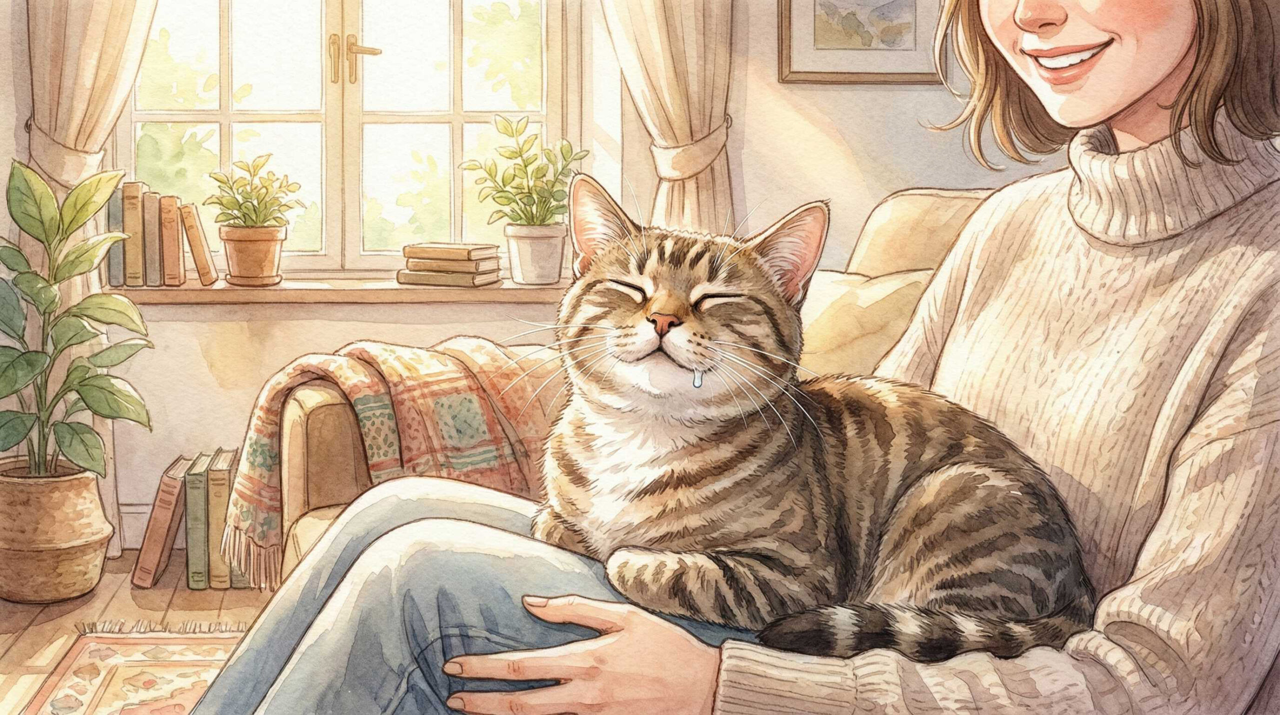 猫がよだれをポタポタ垂らすのは嬉しいから？「嬉しいよだれ」と「注意すべきよだれ」の見分け方