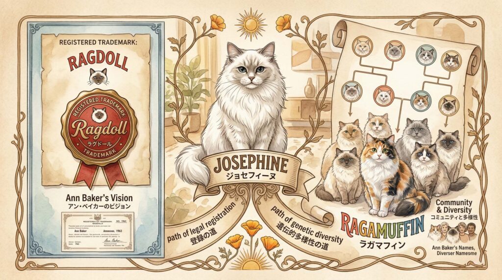 ラガマフィンとラグドールの起源と血統の違い