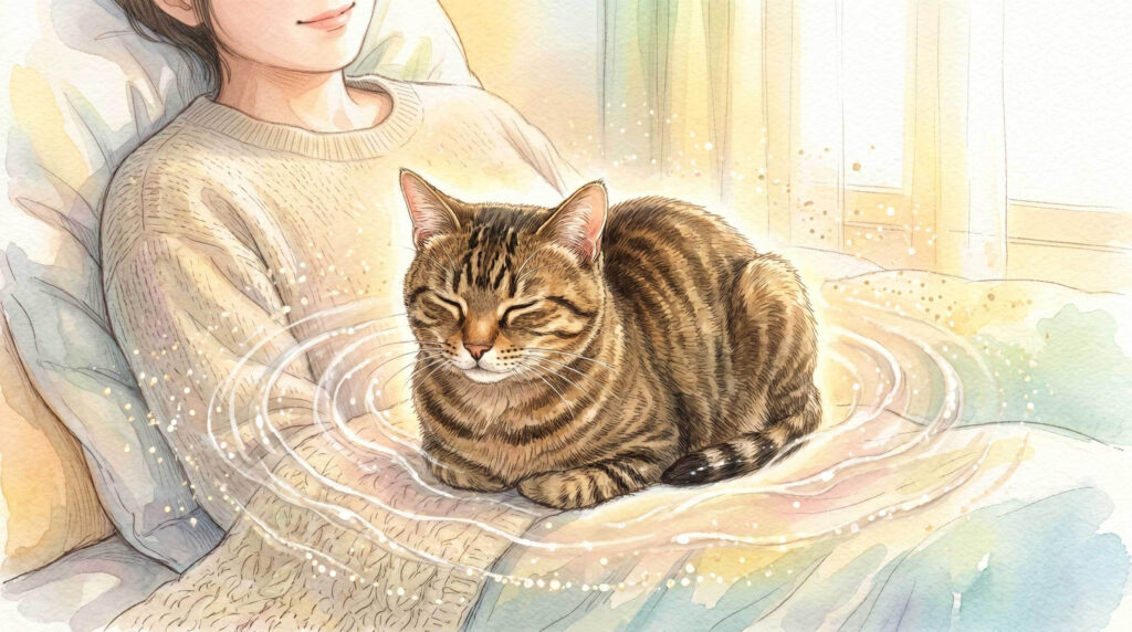 猫が胸の上で香箱座りをすることによる影響