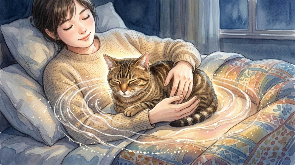 猫が胸の上で香箱座りをして眠る際の影響と効果的な対策方法