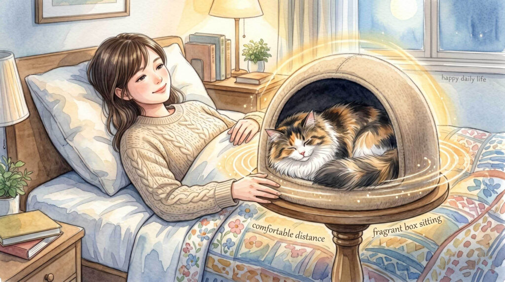 猫がお腹や胸の上で香箱座りをする飼い主の体験談と対応策