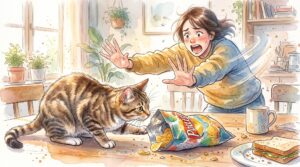 猫がポテチ（コンソメ味）を食べた！大丈夫？
