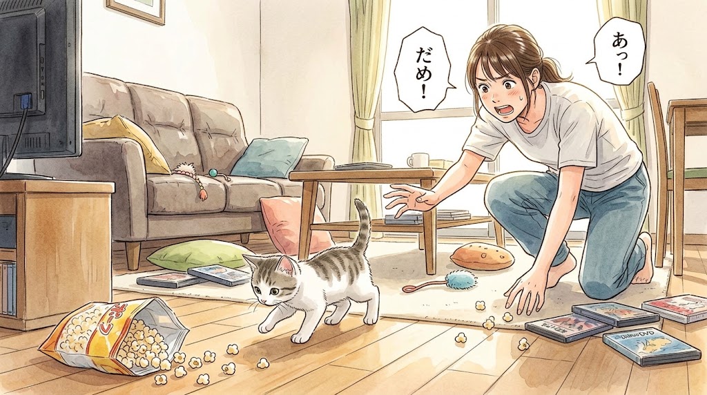 猫がポップコーンを食べたときの体験談